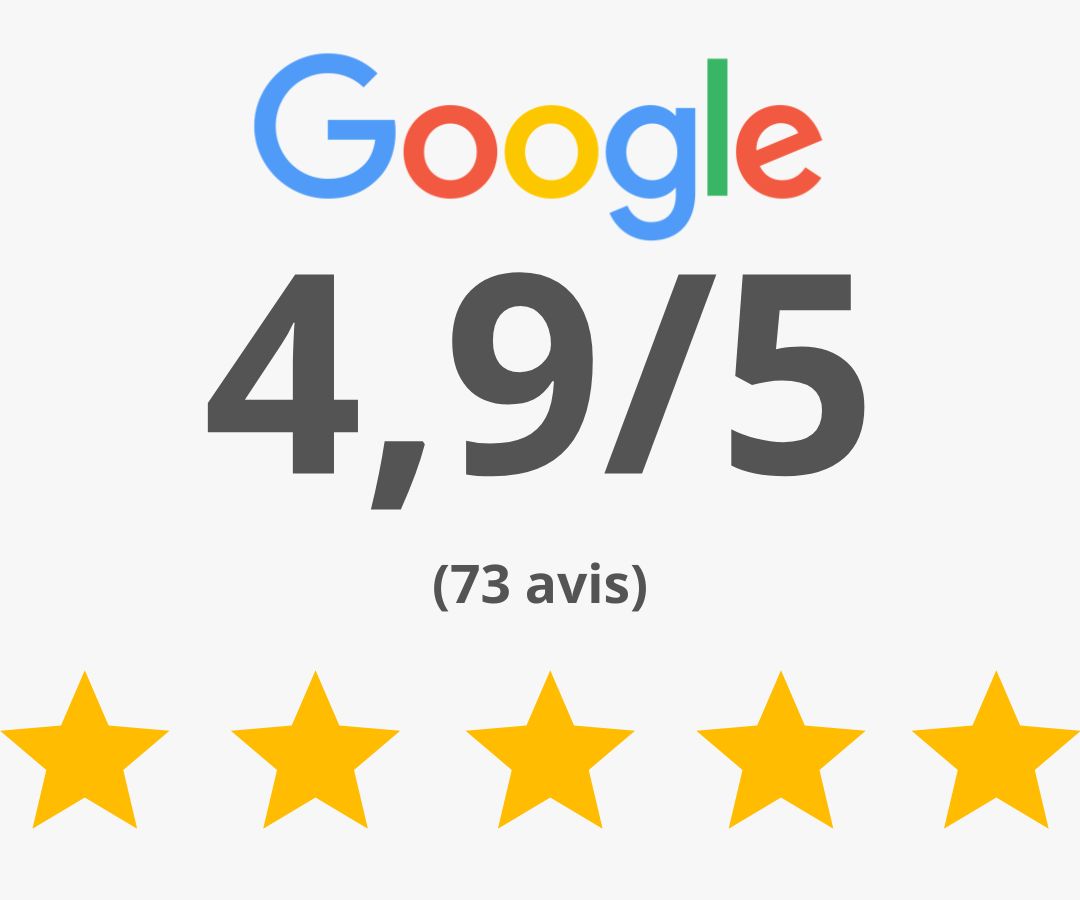 Note 4,9/5 sur Google